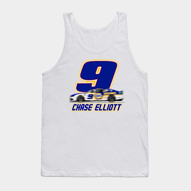 Chase Elliott 9 Car Tank Top by stevenmsparks